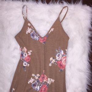 Brown Floral Maxi Dress